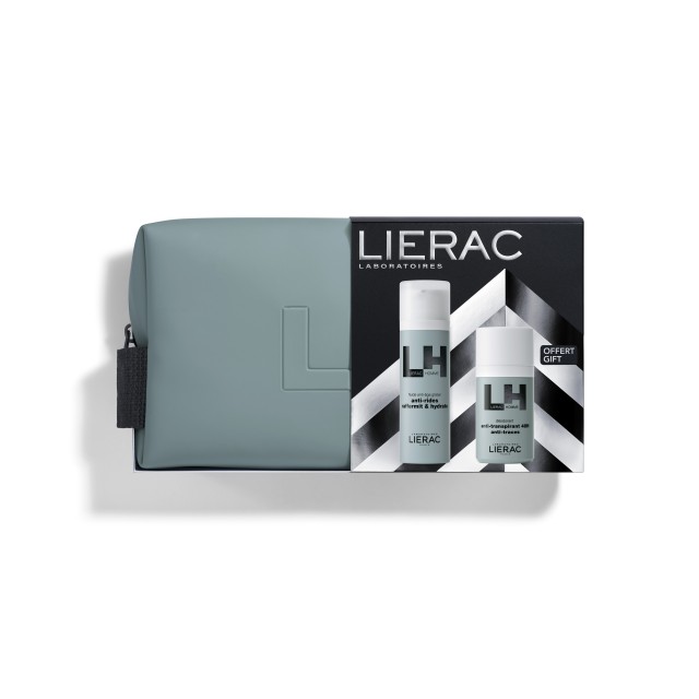 Lierac Set Homme Ανδρική Αντιγηραντική Κρέμα Προσώπου - Ματιών Λεπτόρευστης Υφής 50ml & Ανδρικό Αποσμητικό Roll on 48ωρης Προστασίας 50ml & Νεσεσέρ