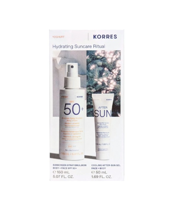 Korres Set Hydrating Suncare Ritual Υψηλή Αντηλιακή Προστασία με Yoghurt Αντηλίακό Spray για Πρόσωπο & Σώμα SPF50+, 150ml & Yoghurt Cooling After Sun Gel για Ενυδάτωση & Καταπράυνση, 50ml