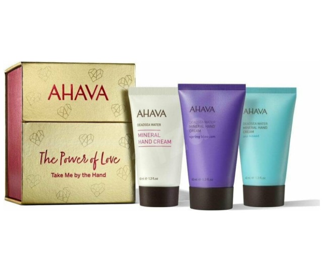 Ahava Set The Power of Love by the Hand Mineral Hand Cream 40ml + Mineral Hand Cream Spring Blossom 40ml + Mineral Hand Cream Sea-Kissed 40ml