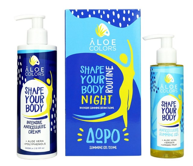 Aloe+ Colors Set Shape Your Body Night Routine Αδυνατιστική Κρέμα κατά της Κυτταρίτιδας 240ml & Δώρο Aδυνατιστικό Gel κατά της Kυτταρίτιδας 120ml