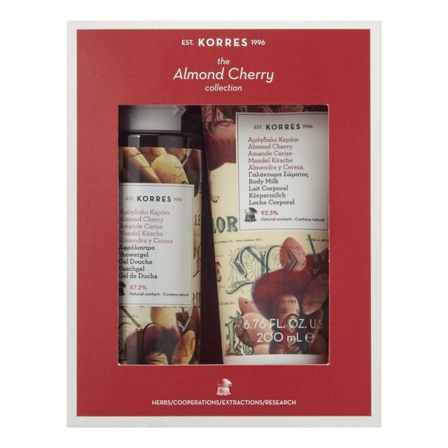 KORRES The Almond Cherry Collection Σετ Αμύγδαλο Κεράσι Αφρόλουτρο 250ml + Γαλάκτωμα Σώματος 200ml