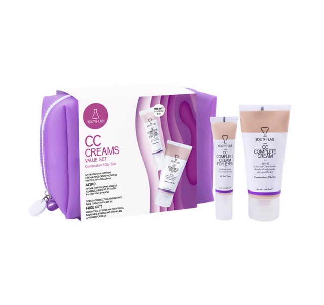 Youth Lab Set CC Complete Cream SPF30 For Combination To Oily Skin 50ml + CC Complete Cream for Eyes 15ml