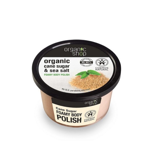 Organic Shop Foamy Βody Polish Cane Sugar Αφρώδες Aπολεπιστικό Σώματος 250ml