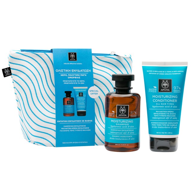APIVITA PROMO Σαμπουάν Ενυδάτωσης με υαλουρονικό οξύ & αλόη 250ml & Μαλακτική Κρέμα Ενυδάτωσης για όλους τους τύπους μαλλιών με υαλουρονικό οξύ & αλόη 150ml