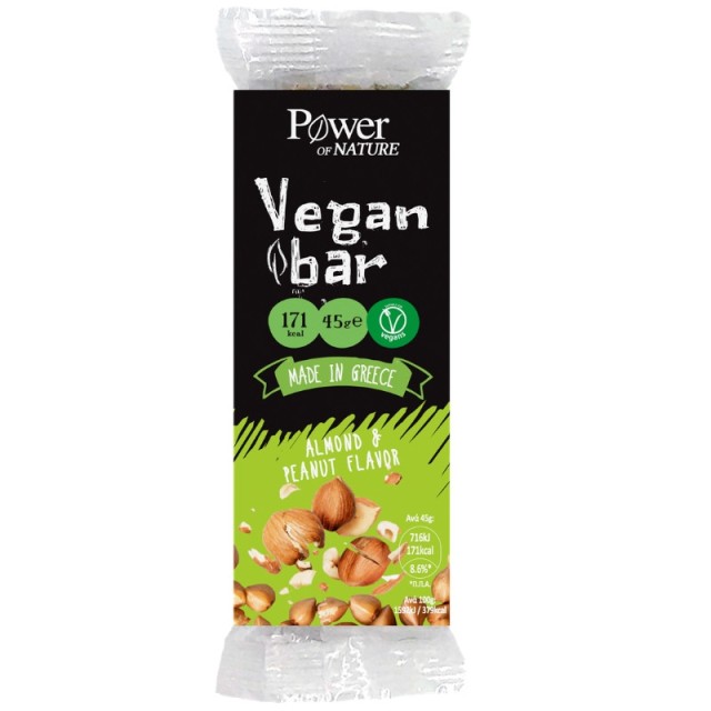 Power Health Power of Nature Vegan Bar με Γεύση αμύγδαλο και φυστίκι 45gr