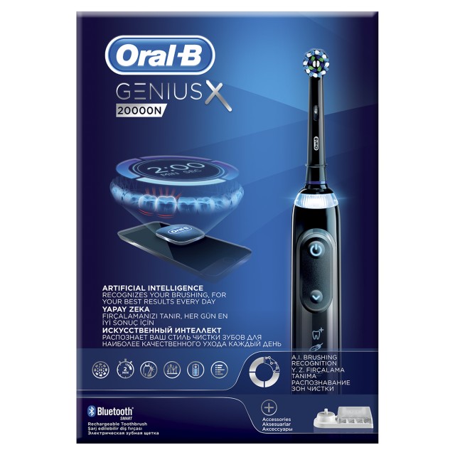 Oral-B GeniusX 20000N Midnight Black Ηλεκτρική Οδοντόβουρτσα 1τμχ
