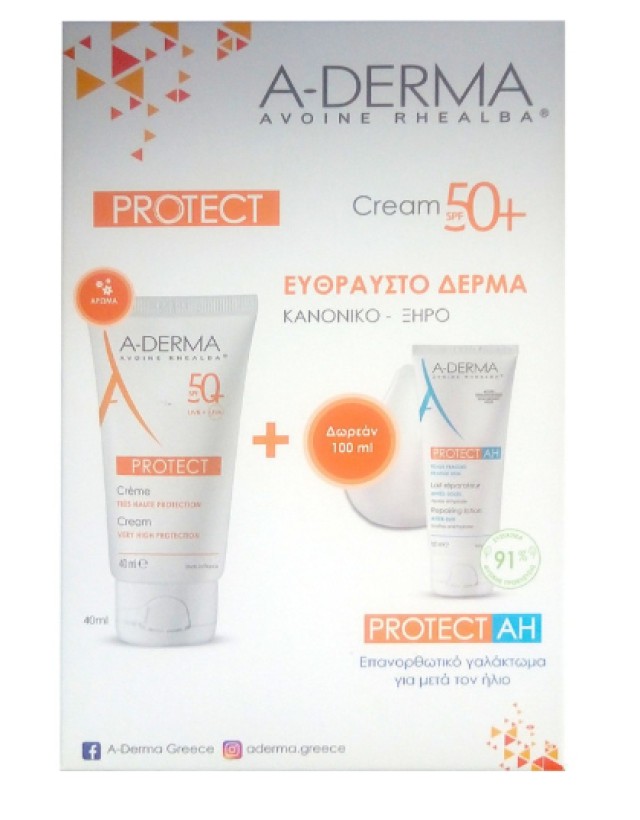Aderma Protect Cream SPF50+ 40ml + ΔΩΡΟ Protect AH Repairing Lotion 100ml