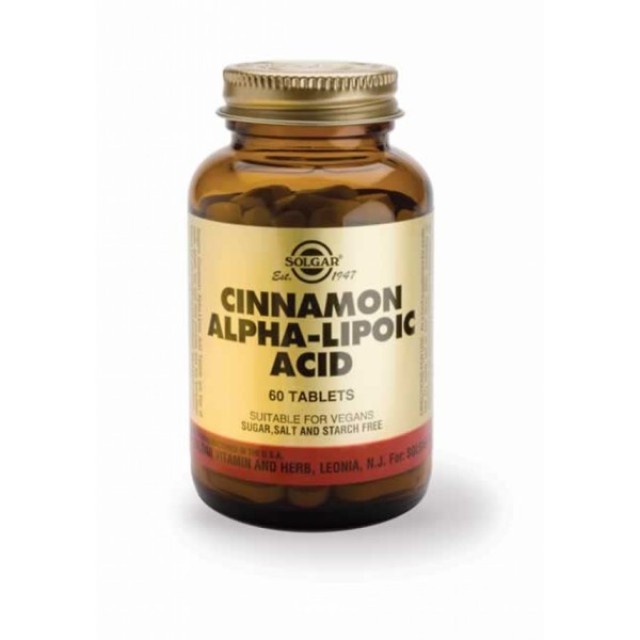 SOLGAR CINNAMON ALPHA LIPOIC ACID 60TAB