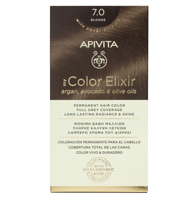 Apivita My Color Elixir kit Μόνιμη Βαφή Μαλλιών 7.0 ΞΑΝΘΟ