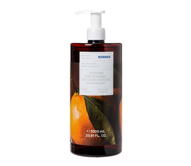Korres Renewing Body Cleanser Aναζωογονητικό Αφρόλουτρο με Άρωμα Βασιλικός - Μανταρίνι 1000ml