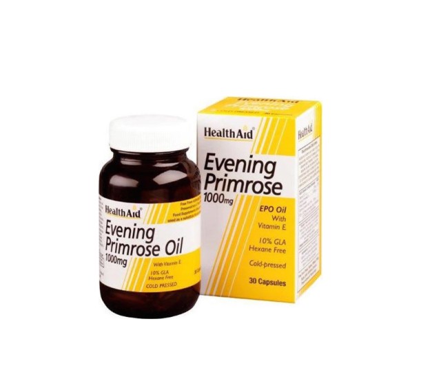 HEALTH AID EVENING PRIMROSE OIL 1000MG + VITAMIN E  CAPSULES 30'S