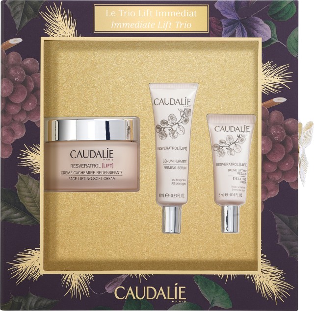 Caudalie Set Le Trio Lift Immediat Resveratrol [Lift] Creme Cachemire Redensifiante 50ml + Δώρο Resveratrol [Lift] Serum Fermete 10ml + Resveratrol [Lift] Baume Liftant Regard 10ml