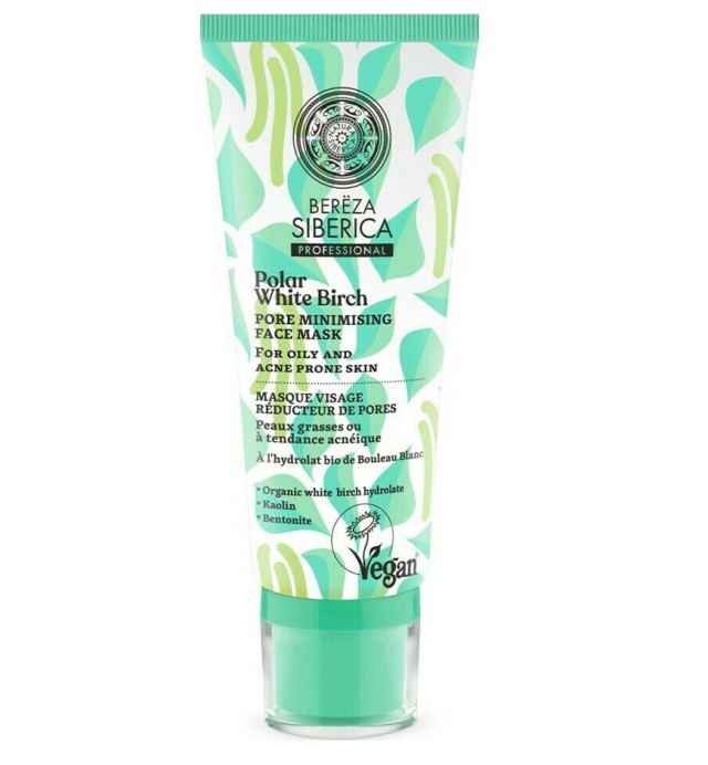 Natura Siberica Bereza Polar White Birch Pore Minimising Face Mask Mάσκα Ελαχιστοποίησης των Πόρων για Λιπαρή και Ακνεϊκή Επιδερμίδα 100ml