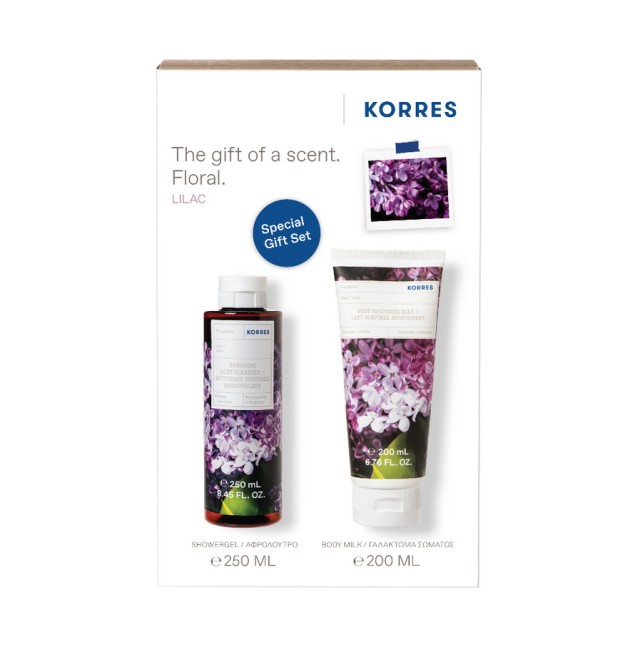 Korres Set Renewing Body Cleanser Lilac Aναζωογονητικό Αφρόλουτρο Σώματος με Άρωμα Πασχαλιά 250ml + Body Smoothing Milk Lilac Ενυδατικό Γαλάκτωμα Σώματος Πασχαλιά 200ml