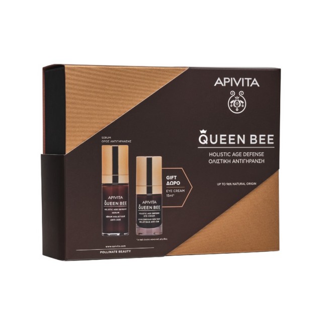 Apivita Set Queen Bee Holistic Age Defense Serum 30ml + Δώρο Queen Bee Holistic Age Defense Eye Cream 15ml