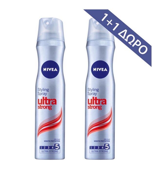 Nivea Ultra Strong Styling Spray No5 Σπρέι Μαλλιών 2x250ml