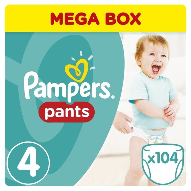 PAMPERS Mega Pants No.4 (9-15Kg) 104 Πάνες