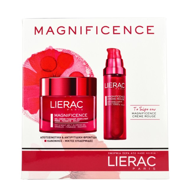 Lierac Set Magnificence Gel Creme Fondant Ημέρας & Νύχτας Κανονικές - Μικτές 50ml & Δώρο Magnificence Creme Rouge 50ml