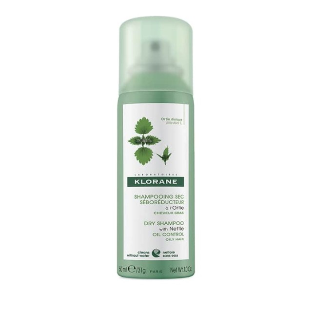 Klorane Shampooing Sec a L' Ortie Dry Shampoo with Nettle Oily Control Ξηρό Σαμπουάν με Τσουκνίδα για Λιπαρά Μαλλιά 50ml