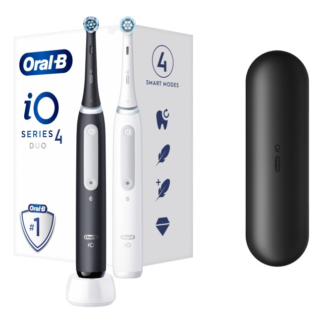 Oral-B iO Series 4 Duo Pack Black & White Ηλεκτρικές Οδοντόβουρτσες 2τμχ