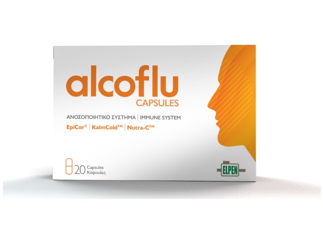 Alcoflu Capsules Συμπλήρωμα Διατροφής για την Ενίσχυση του Ανοσοποιητικού Συστήματος 20caps