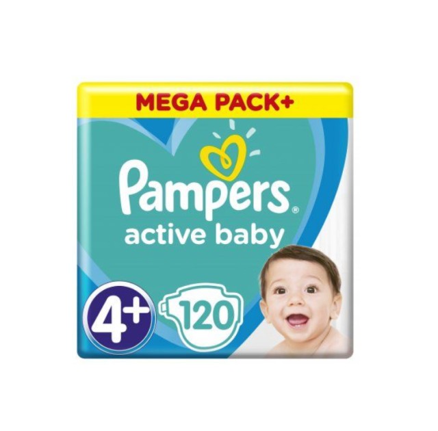 Pampers Active Baby Mega Pack No.4+ (10-15kg) 120Πάνες