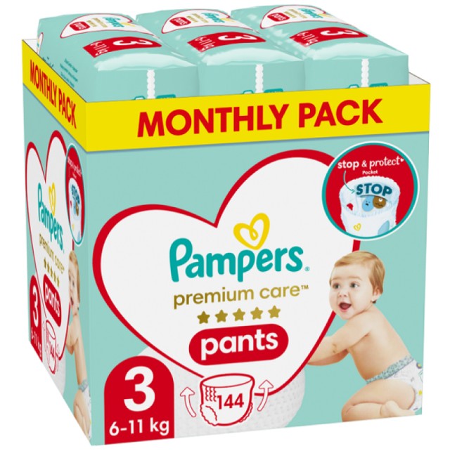 Pampers Premium Care Pants Μέγεθος 3 6-11Kg 144 Πάνες-Βρακάκι