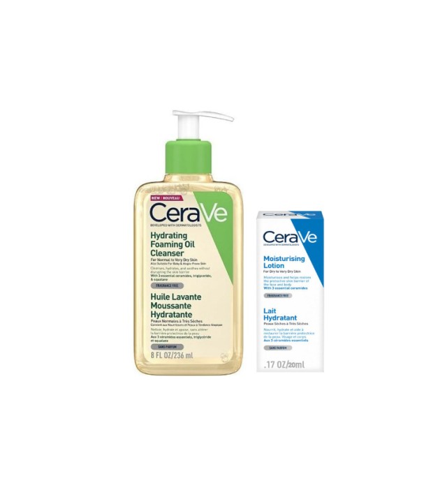 Cerave Hydrating Foaming Oil Cleanser For Normal to Very Dry Skin 236ml + Δώρο Moisturising Lotion 20ml