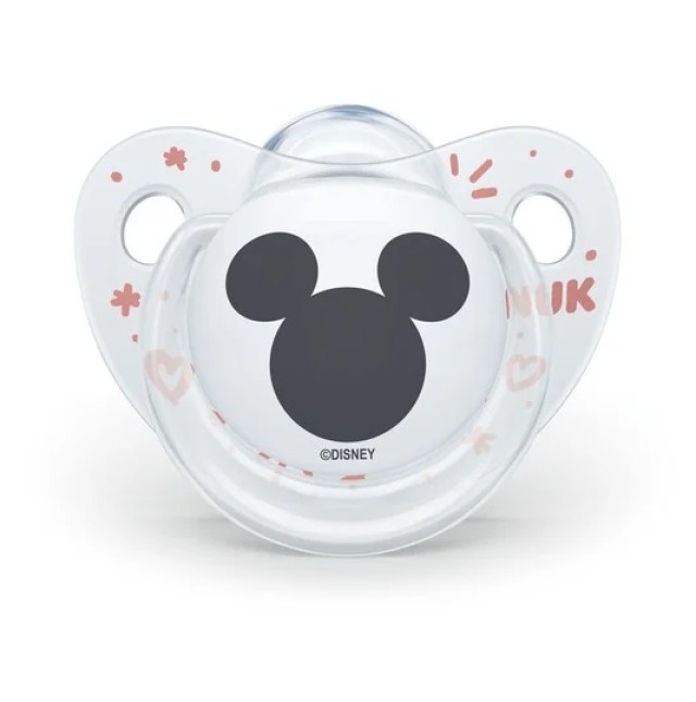 Nuk Trendline Mickey Πιπίλα Σιλικόνης με Θήκη Διαφανές 0-6m 1τμχ