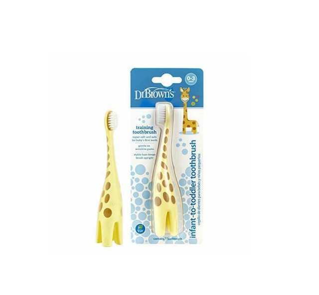 Dr. Brown's Infant to Toddler Toothbrush HG 060 Οδοντόβουρτσα Καμηλοπάρδαλη 0-3 ετών 1τμχ