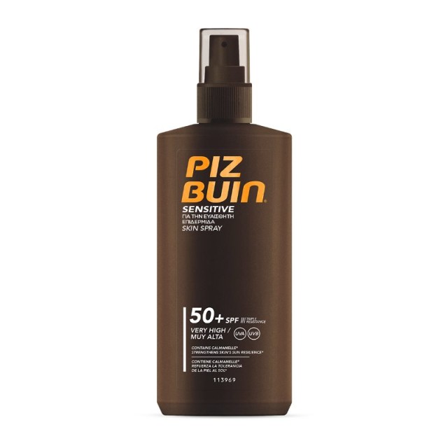 Piz Buin Sensitive Skin Spray SPF50+ Αντηλιακό Σπρέι Υψηλής Προστασίας για τις Ευαίσθητες Επιδερμίδες 200ml
