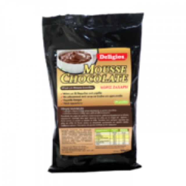 Deligios MOUSSE CHOCOLATE (με χαμηλά λιπαρά και γλυκαντικό απο το φυτό στεβια) 500gr