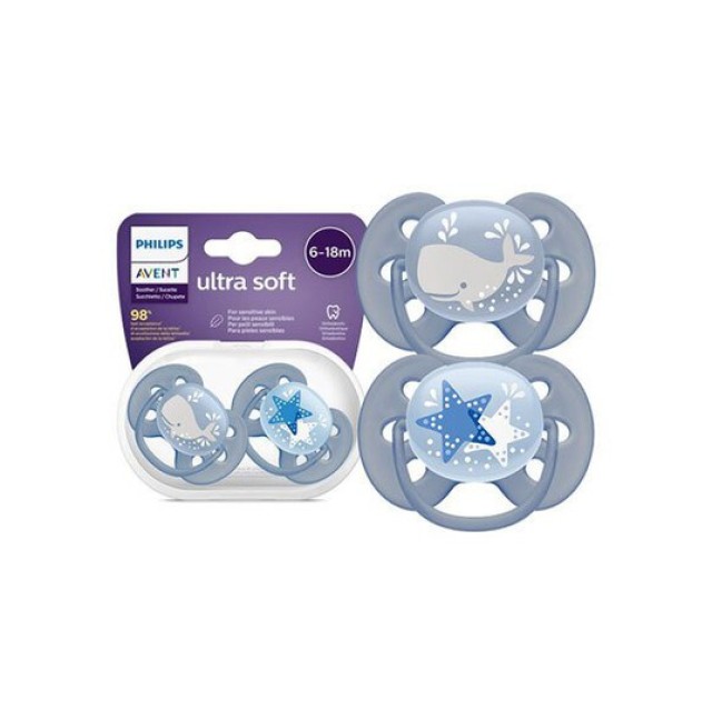 Avent Philips Ultra Soft SCF223/03 Ορθοδοντικές Πιπίλες 6-18m 2τμχ