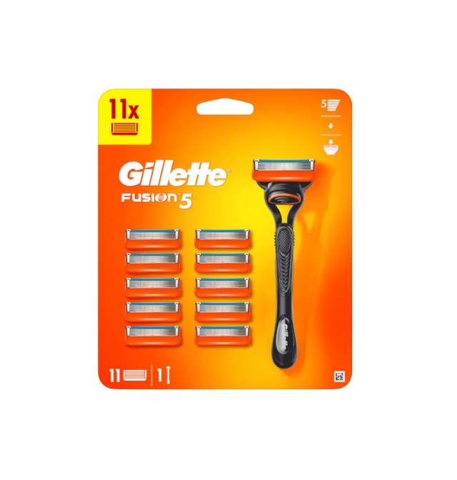 Gillette Fusion 5 Ανταλλακτικές Κεφαλές 11τμχ & Λαβή 1τμχ