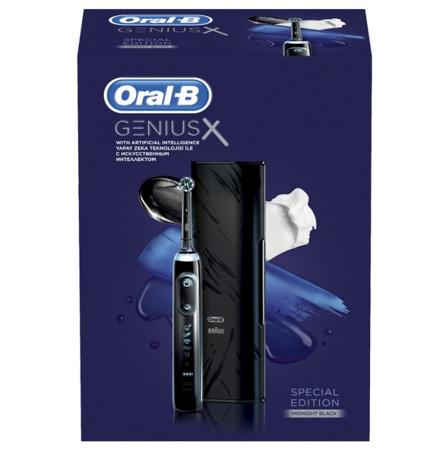 Oral-B Επαναφορτιζόμενη Ηλεκτρική Οδοντόβουρτσα Genius X 10000 Limited Edition Midnight Black AI 1τμχ