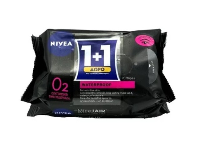 NIVEA MicellAIR Skin Breathe Make-up remover Wipes 20τμχ 1+1 Δώρο