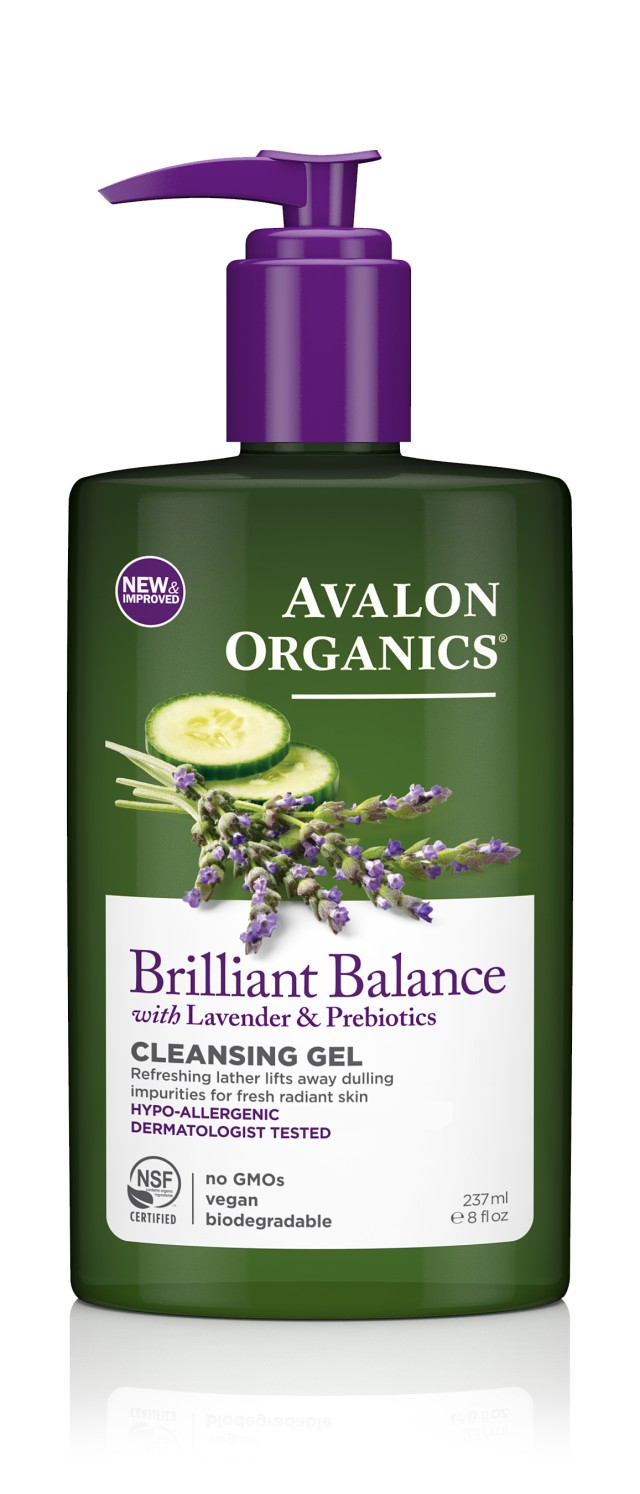 Avalon Organics Brilliant Balance Cleansing Gel with Lavender & Prebiotics 237ml