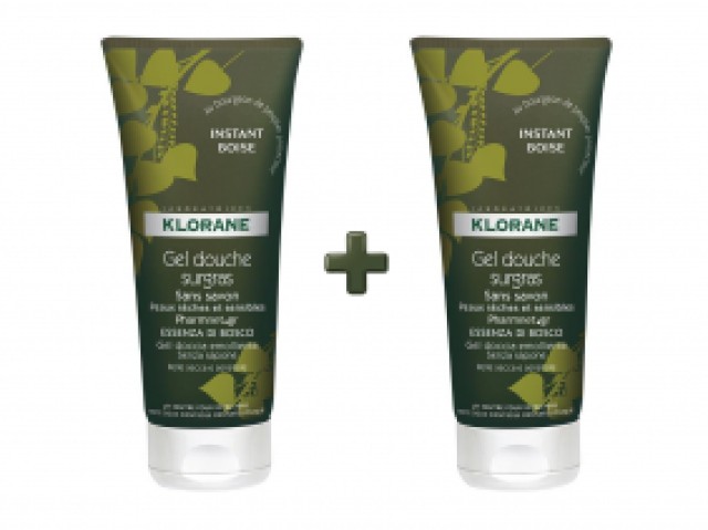 KLORANE GEL DOUCHE SURGRAS INSTANT BOISE 200ml 1+1