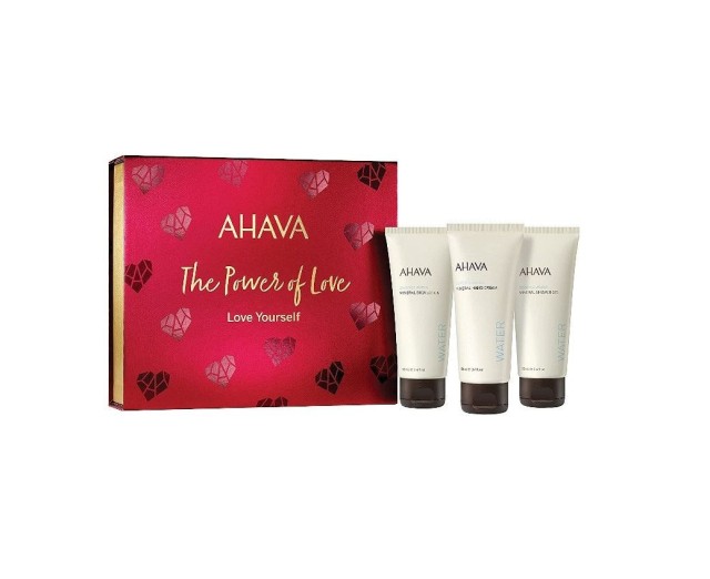 Ahava Set The Power of Love Mineral Hand Cream 100ml + Mineral Body Lotion 100ml + Mineral Shower Gel 100ml