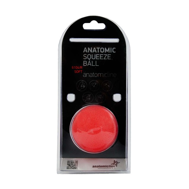 Anatomicline Μπαλάκι Εξάσκησης Χειρός Κόκκινο Anatomic Squeeze Ball 6104/R Soft