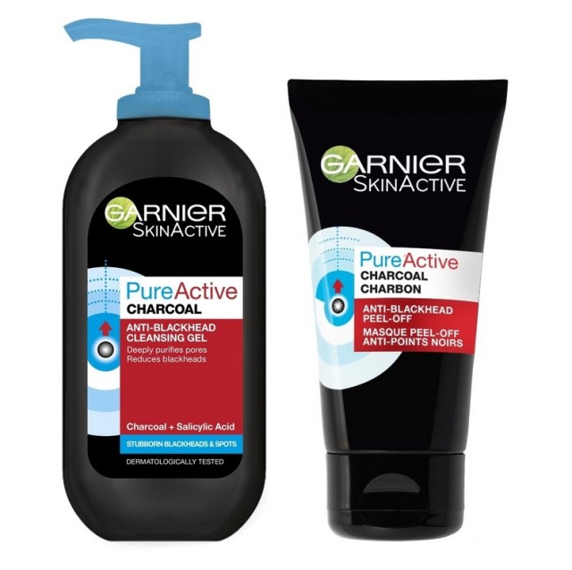 Garnier PureActive Gel Καθαρισμού 200ml + ΔΩΡΟ Garnier PureActive Intensive 3 σε 1 με Ενεργό Άνθρακα Κατά των Ατελειών 150ml