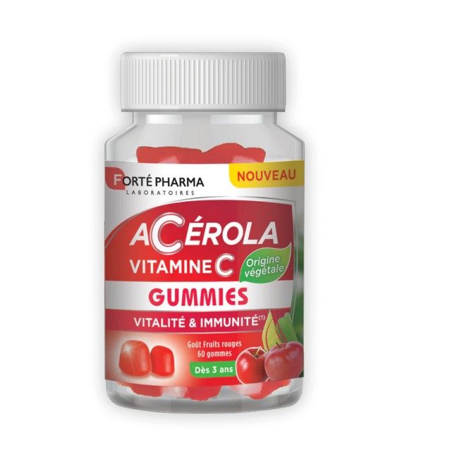 Forte Pharma Acerola Vitamin C Gummies Ζελεδάκια με Γεύση Κόκκινων Φρούτων 60 Ζελεδάκια