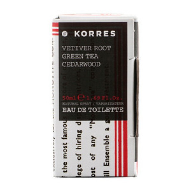 KORRES ΑΝΔΡΙΚΟ ΑΡΩΜΑ VETIVER ROOT,GREEN TEA,CEDARWOOD 50ML