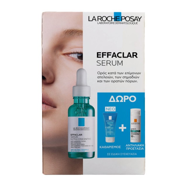 La Roche Posay Set Effaclar Serum Ορός Κατά των Επίμονων Ατελειών 30ml & Δώρο Effaclar Gel 50ml & Αnthelios Oil Correct Spf50+ 3ml