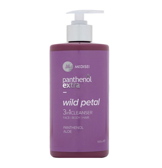 Medisei Panthenol Extra Wild Petal 3in1 Γυναικείο Καθαριστικό για Πρόσωπο, Σώμα & Μαλλιά 500ml
