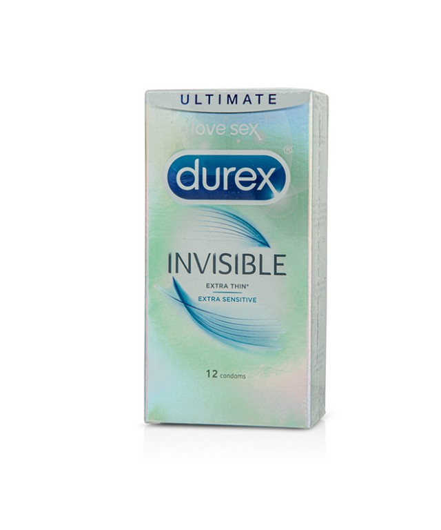 Durex Invisible Εξτρα Λεπτά και Ευαίσθητα Προφυλακτικά 12τμχ
