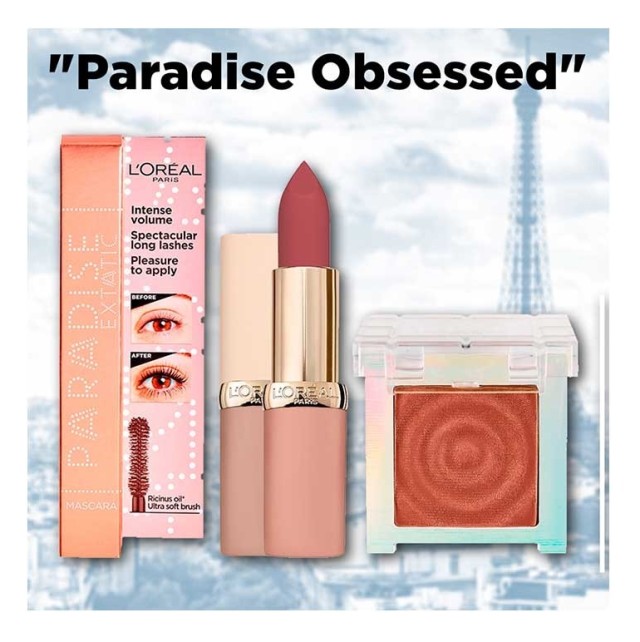 L'Oreal Paris Paradise Obsessed Paradise Μάσκαρα Μαύρο Χρώμα 6.4ml & Color Riche Matte Lipstick The Nudes 06 No Hesitation 3.6gr & Color Queen 02 Force