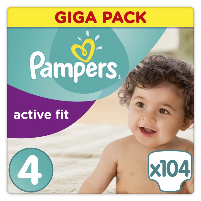 PAMPERS GIGA PACK ACTIVE FIT Maxi No4 (8-16kg) 104τμχ