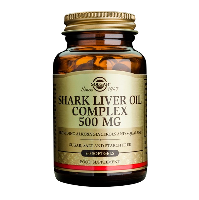 SOLGAR SHARK LIVER OIL COMPLEX 500MG 60C