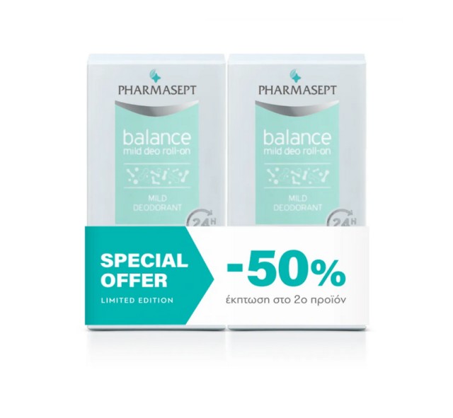 Pharmasept Set Balance Mild Deo Roll-on 2x50ml(-50% στο 2ο προϊόν)